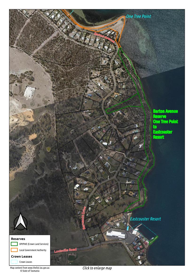 Barton Avenue Reserve map